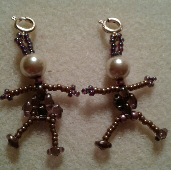 February birthstone beaded boy and girl charm or earrings!  PRICE IS FIRM - Picture 1 of 1